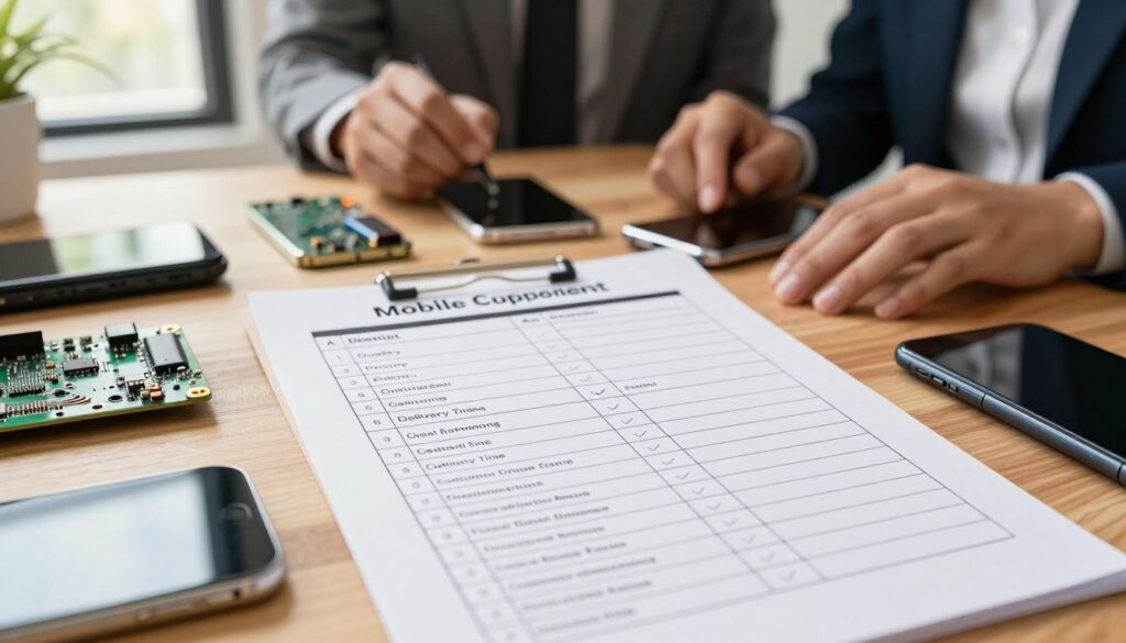 checklist critérios avaliação fornecedor componentes