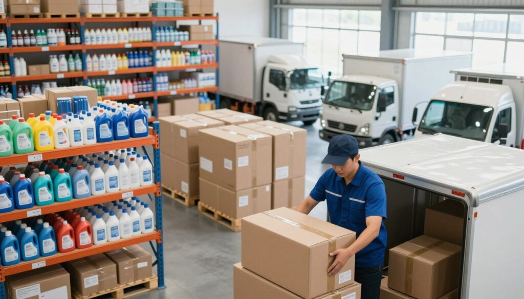 logistica entrega atacado limpeza