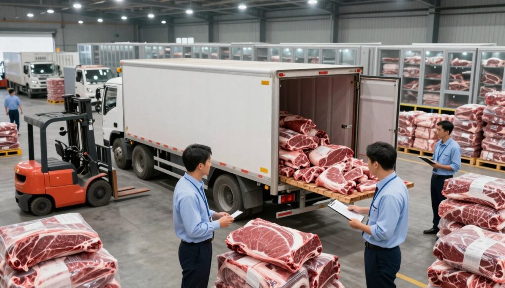 logística entrega carne bovina atacado