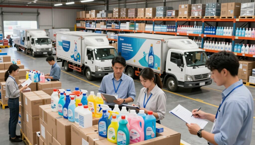 logística frete e-commerce produtos limpeza