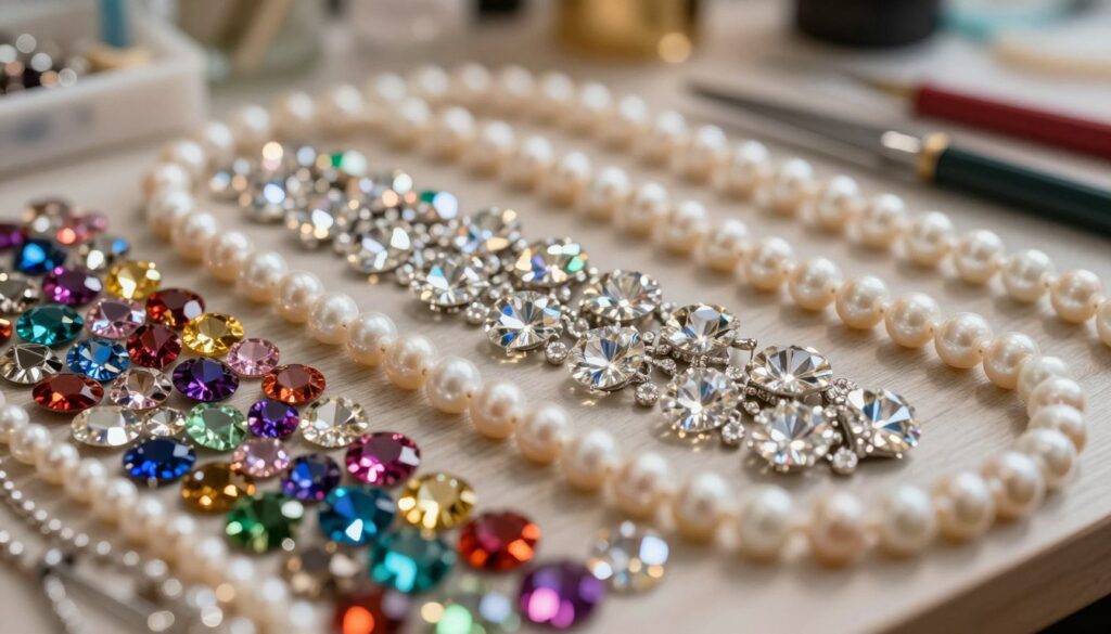 strass cristais e perolas para bijuterias