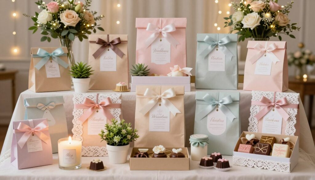 variedade de produtos e embalagens para casamento